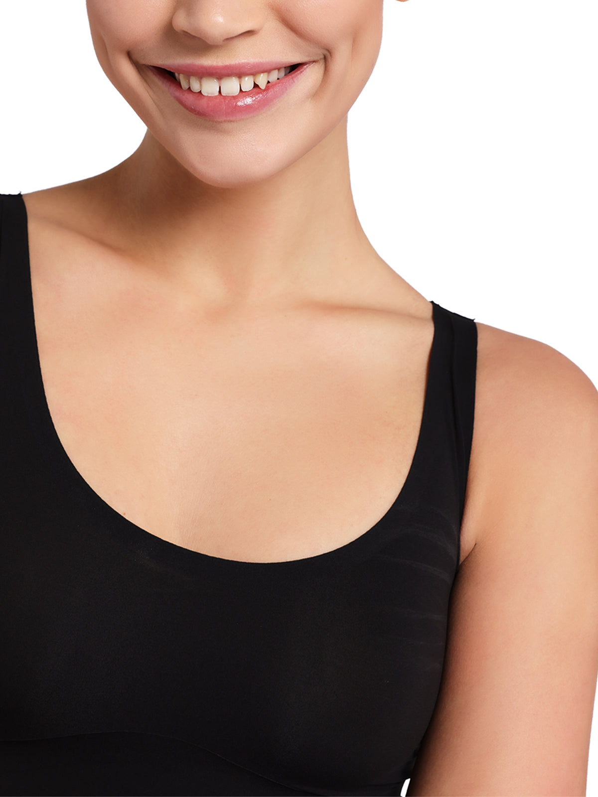 Top spalla larga donna, microfibra elasticizzata, INVISIBLE SHAPE
