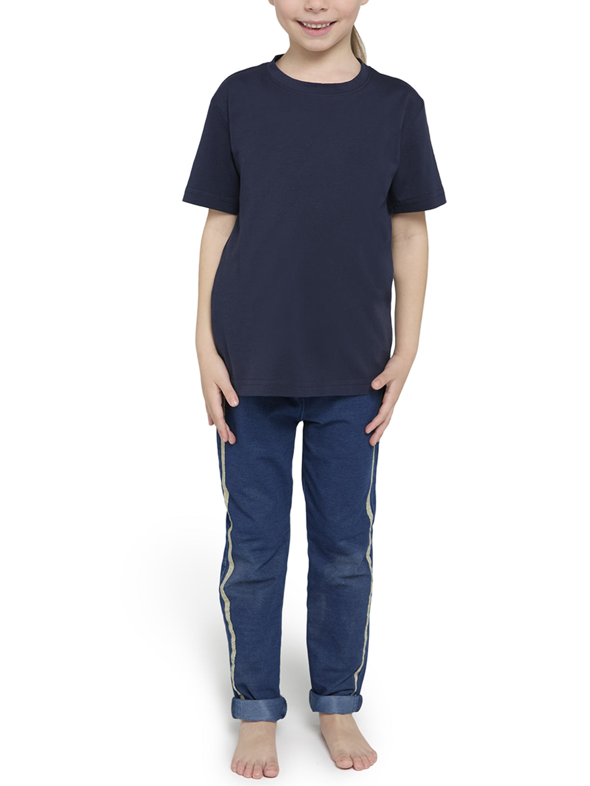 T-Shirt girocollo manica corta bambini, cotone SUPIMA