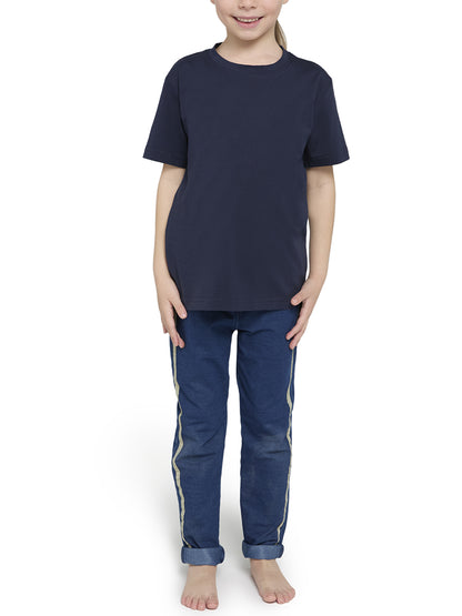 T-Shirt girocollo manica corta bambini, cotone SUPIMA