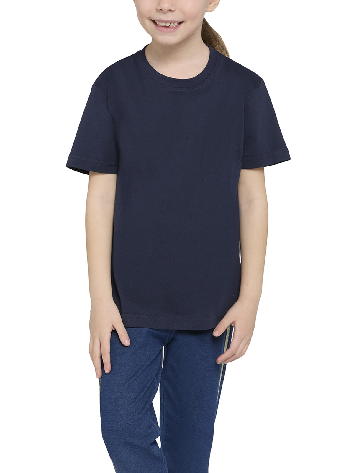 T-Shirt girocollo manica corta bambini, cotone SUPIMA
