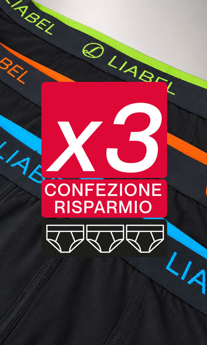 Pack 3 slip medi uomo, cotone elaticizzato SPORTY