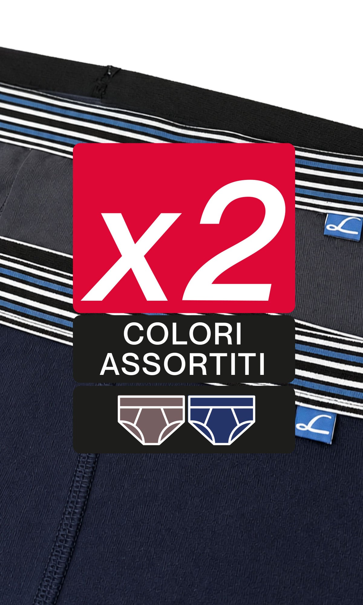 Pack 2 boxer uomo Yachting, cotone elasticizzato