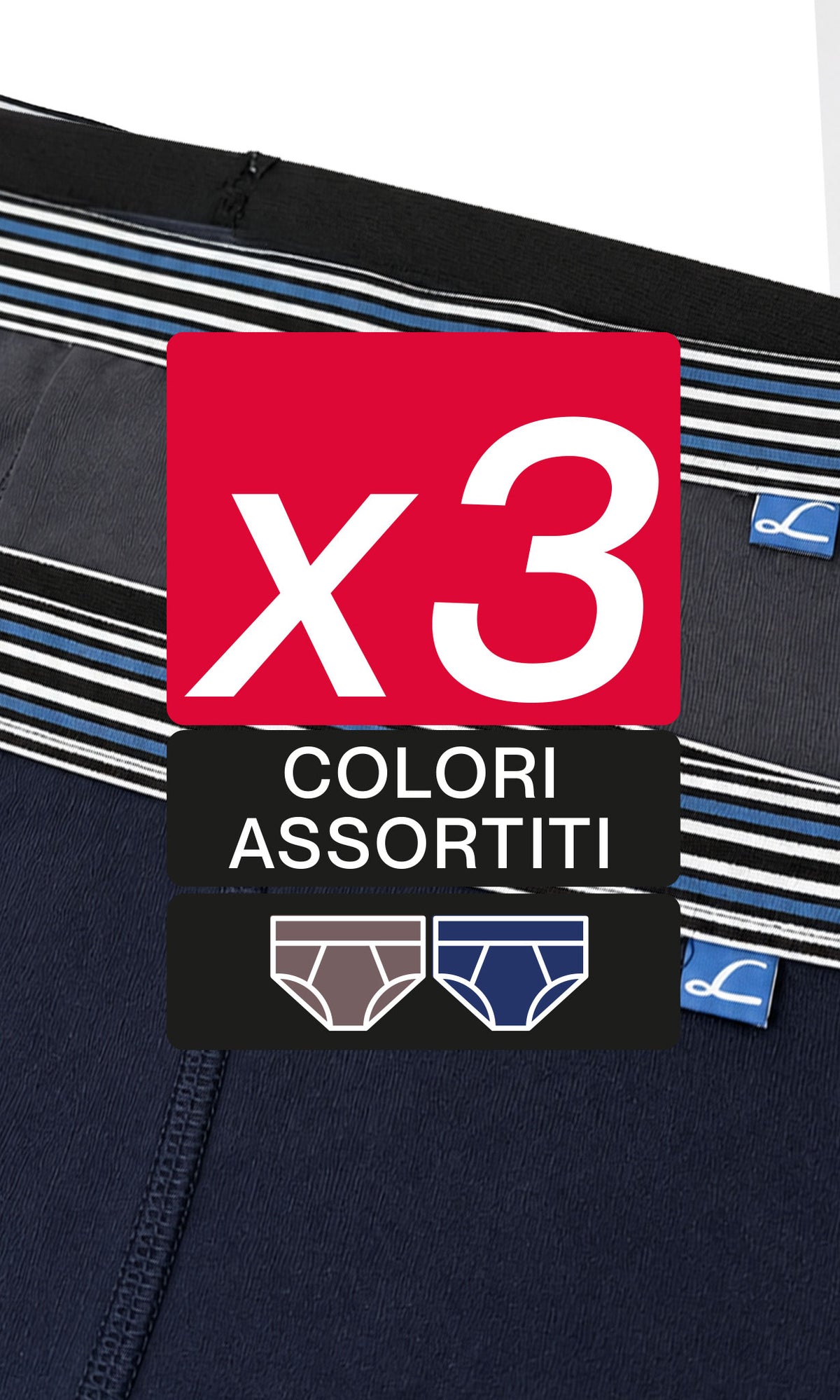 Pack 2 slip medi uomo Yachting, cotone elasticizzato
