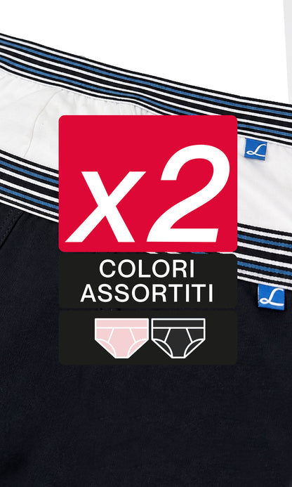 Pack 2 slip medi uomo Yachting, cotone elasticizzato