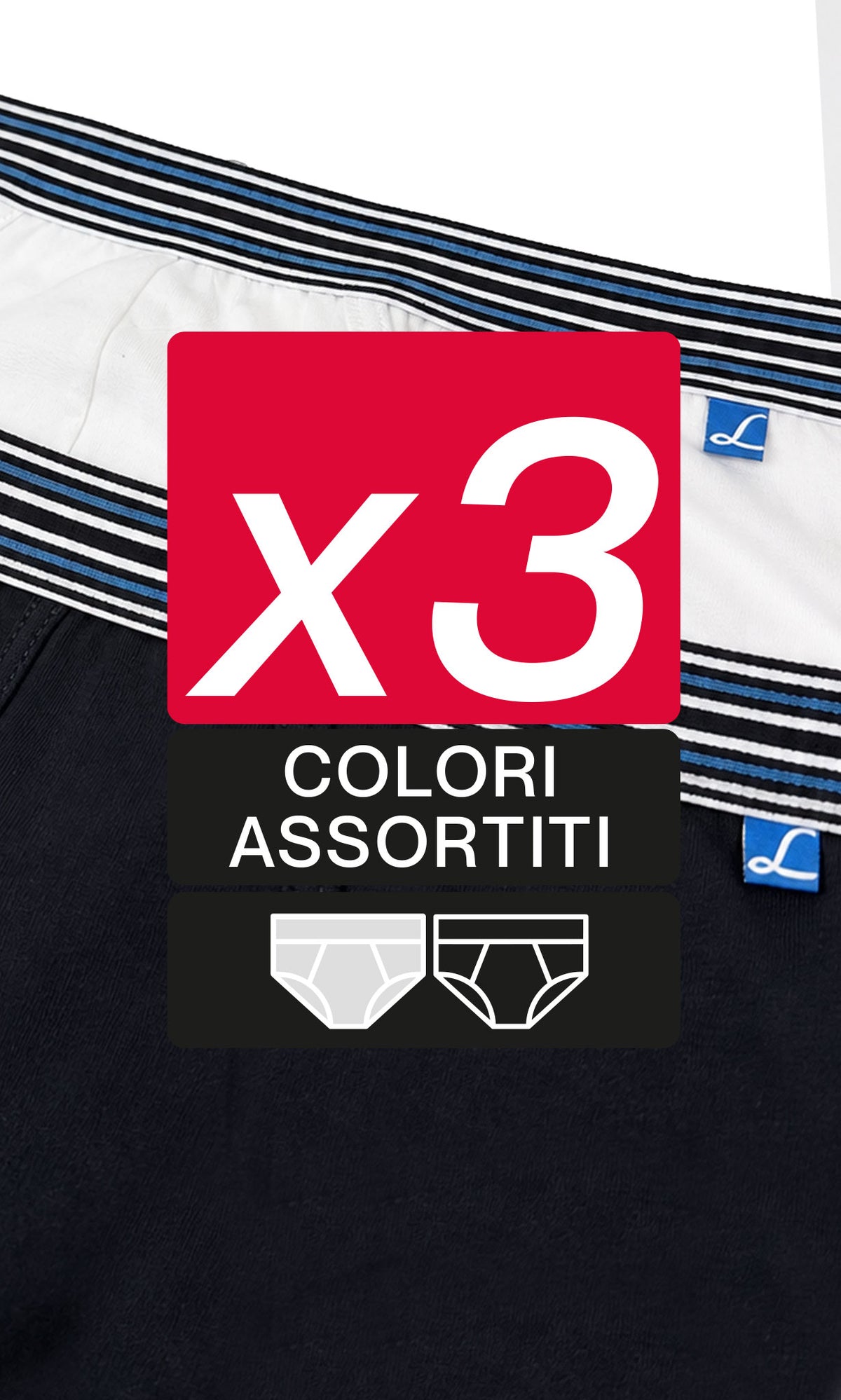 Pack 2 slip medi uomo Yachting, cotone elasticizzato