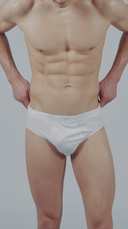 Slip medio uomo - bianco, multipack da 12, cotone