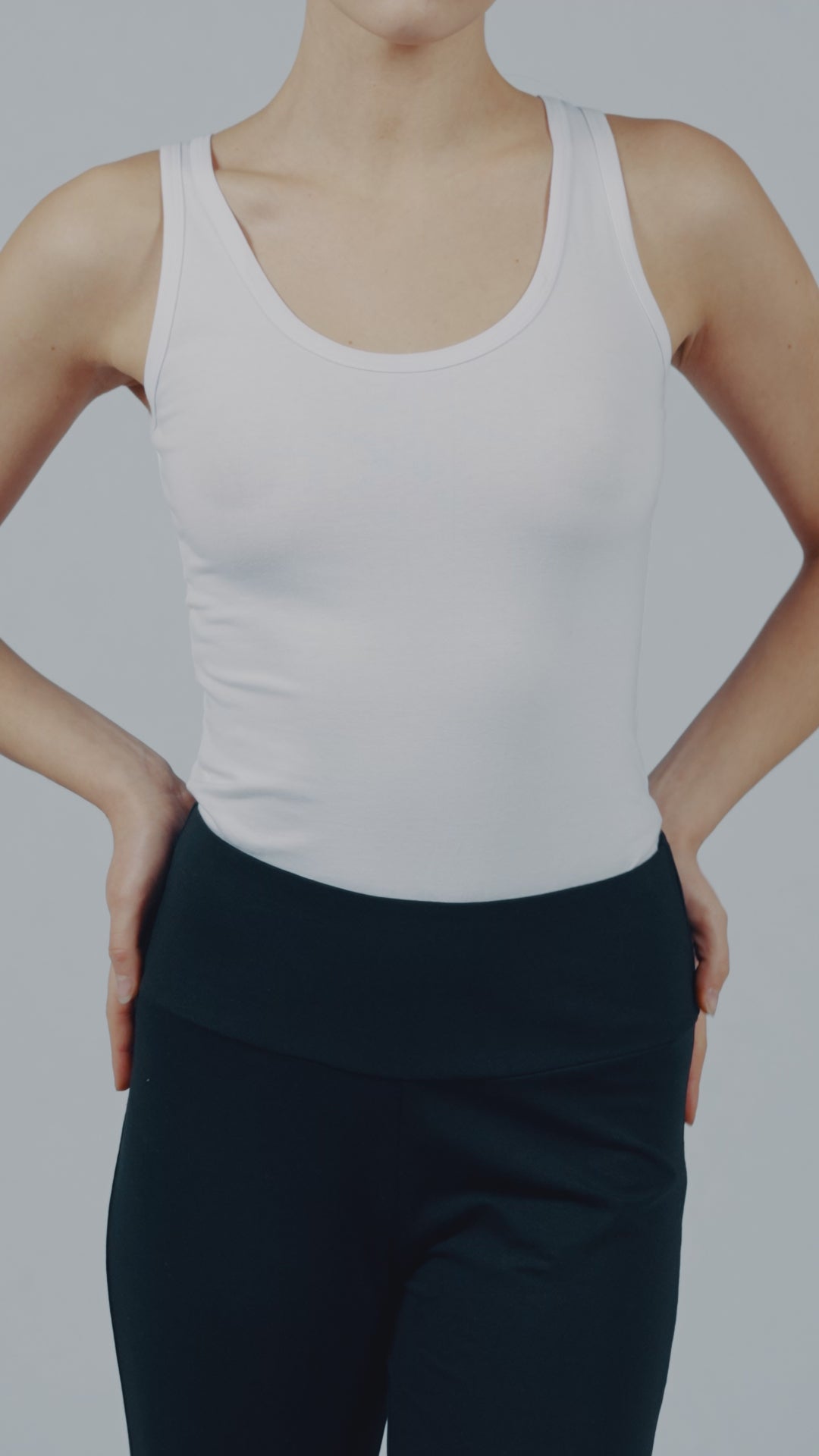 Canotta spalla larga donna - bianco, multipack da 2, cotone elasticizzato