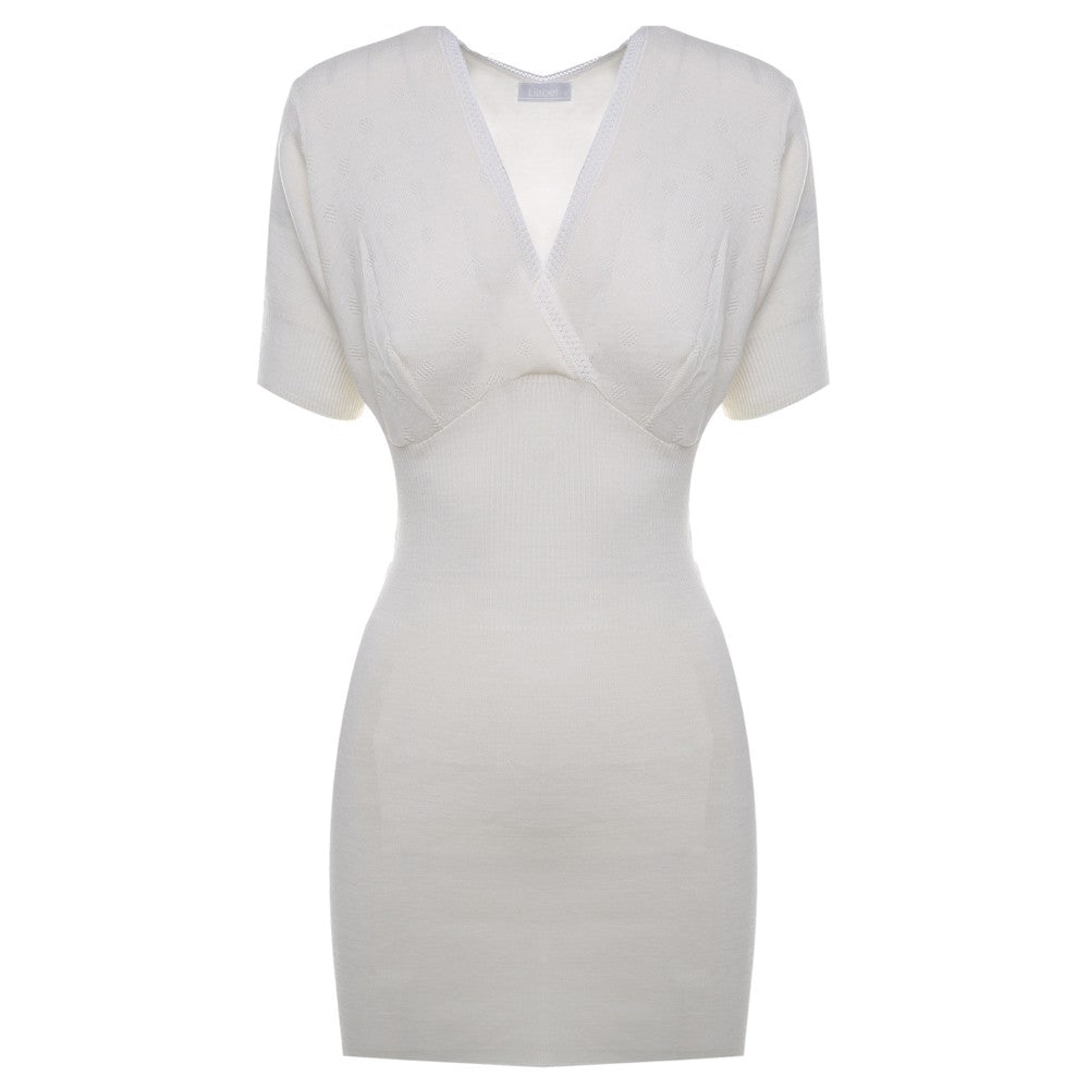 Liabel Maglietta Donna Aderente Formaseno Manica Corta - Misto Lana 80% Poliestere - Bianco, Taglia 3XL-8